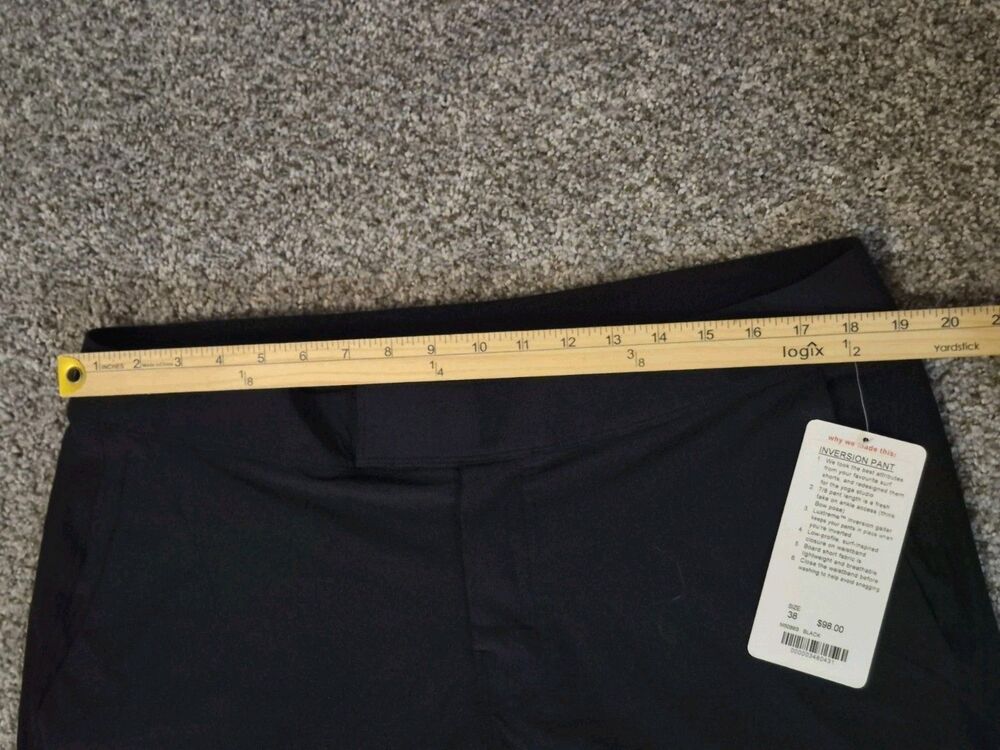 Men's LULULEMON Black Cropped Yoga Inversion Gaiter Pants Size 38 M5088S $98 - Picture 4 of 8